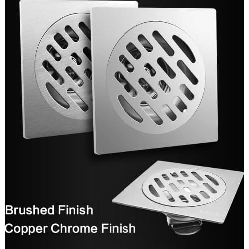 New Square Floor Drain Waste Grates Bathroom Shower Drain Bathroom Deodorant Waste Drain Strainer Cover Stainless Steel