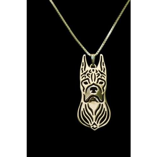 Drop shipping-(cropped ears)Boxer Dog necklace
