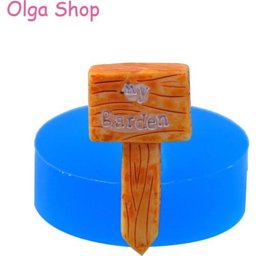 PYL679 37.2mm Garden Sign Silicone Mold - Cake Decorating, Fondant, Chocolate, Gum Paste, Resin Clay, Cookie Biscuit Mold