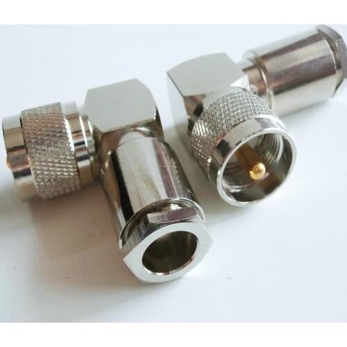 Connector Solder PL259 SO239 UHF Male 90 Degree Right Angle Clamp For RG8 RG165 RG213 RG214 LMR400 7D-FB Cable RF Coax Adapters