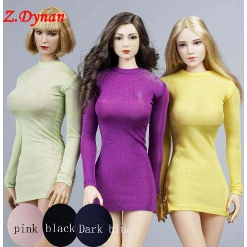 SA Toys SA018 1/6 Female doll Skinny dress elastic side zipper high slit 6 color Bag buttocks for 12'' TBLeague JIAOU figure