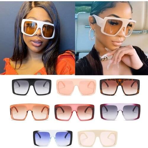 Wholesale Oversize One Piece Square Women Sunglasses 2020 Fashion Vintage Big Shield Sun Glasses Men Hip Hop Black White Shades