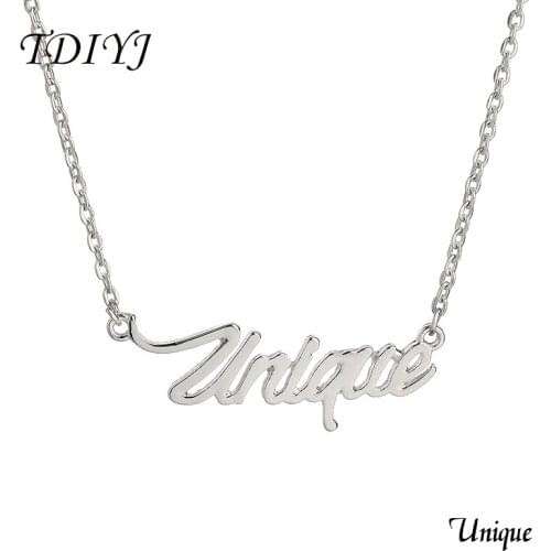 TDIYJ Women Jewelry Unique Word Letters Necklace 17'' Monogram Necklace 5Pcs