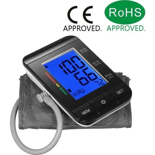 LCD Upper Arm Blood Pressure Monitor with Cuff Digital Tonometer 90 Data Memory/IHB Indicator
