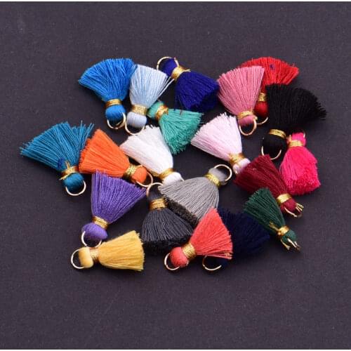 100pcs/lot 2cm Mini cotton Tassels Small Tassels for boho jewelry making Supplies bracelet necklace Findings&Components material