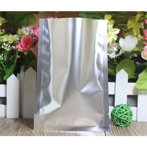 100pcs Small Matt Silver Open Top Aluminum Foil Bag Heat Seal Food Packaging Herbal Vacuum Bag Matt Foil Plastic Bag Pouches