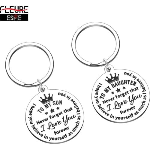 TO My Son Daughter Keychain Gifts From Mom Dad Mother To Boys Girls Inspirational Gifts for Him Men Teen Kids Birthday Gifts