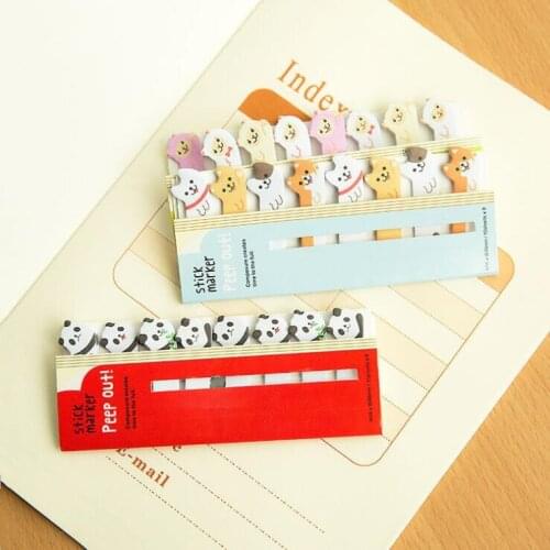 120 Sheets Korean Kawaii Cartoon Animal Paper Bookmark Decorative File Notebook Book Sticky Memo Marker Point Flags Stationery
