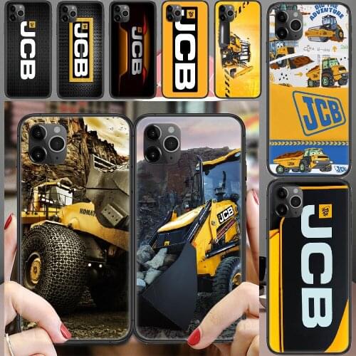 Jcb Excavator Bulldozer Logo Phone Case Cover Hull For iphone 5 5s se 2 6 6s 7 8 12 mini plus X XS XR 11 PRO MAX black silicone