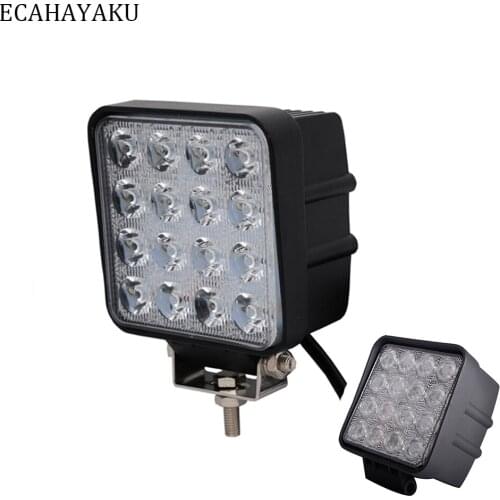 ECAHAYAKU 2pcs 48W 4.5 inch LED Work Light Flood Driving Lamp for Car Trucks Trailer SUV Offroads Boat 12V 24V 4X4 4WD Projector