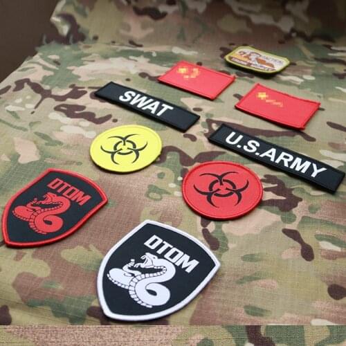 Military Tactical Patch Hook Loop Emblemas Skull Clothing Armband Hat Sticker Badges Iron On Embroidered US Army Airsoft Patches