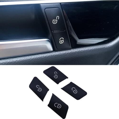 4pcs Black Car Door Unlock Buttons Sequins Decoration Cover Trim for Mercedes Benz GLA CLA GLK GLE CLS ML GL A B C E class