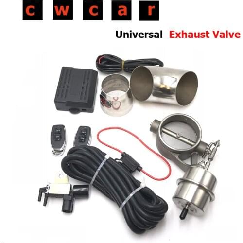 Exhaust Control Valve Set With Vacuum Actuator CUTOUT 2.5" 63mm Pipe CLOSE STYLE with Wireless Remote Controller