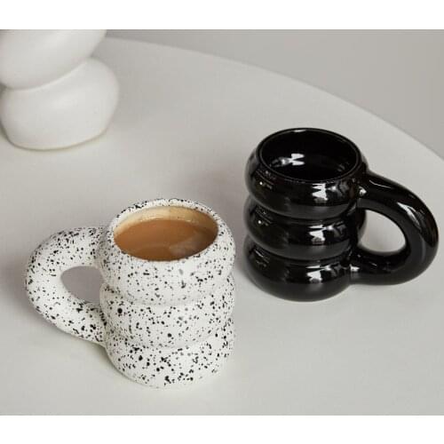 Creative Water Cup Ceramic Mug Nordic Coffee Cups with Big Handrip Colored Ceramics Big Juice Mugs