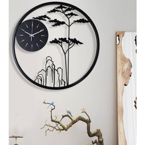 Chinese Style Creativity Metal Silence Wall Clocks Luxury Modern Simple Wall Clocks Living Room Wandklok Home Fashion EK50bgz