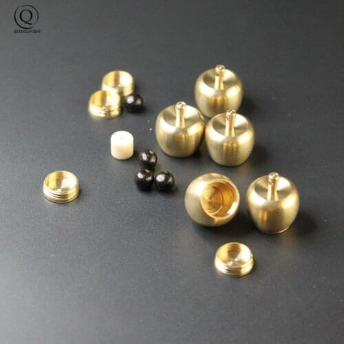 Brass Hollow Apple Shaped Keychain Pendant Jewelry Openable Car Key Ring Hanging DIY Keyring Charms Accessories For Pill Box