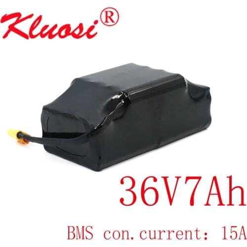 KLUOSI 10S2P 36V7Ah 42V Lithium Battery Pack with 15A BMS for Balance Twist Car High Capacity Wheelbarrow Balancing Scooter