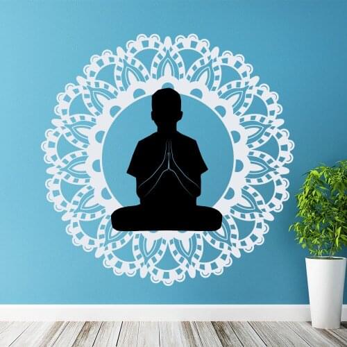 Mandala Wall Decal Yoga Buddha Ganesh Sticker Vinyl Art Boho Bedroom Decor Wall Stickers Home Decor Living Room Wall Mural LA752