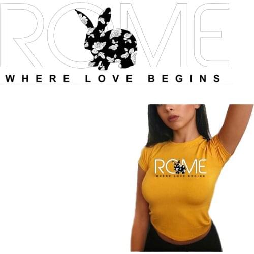 ROME City Name Letter Patches For Clothing DIY Women T-shirt Iron-On Patches A-level Washable Strip Application Clothes Sticker