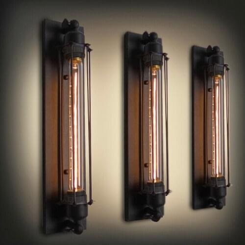 Wall Bar Cafe aisle lights Loft American country industrial iron wall lamp Edison retro balcony black wall lamps GY131