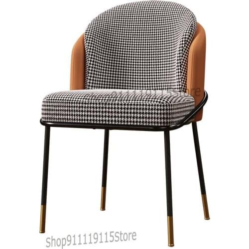 Nordic Light Luxury Dining Chair Household Modern Simple Dressing Chair Cloth Soft Bag Dining Table Chair Back Endorsement Table