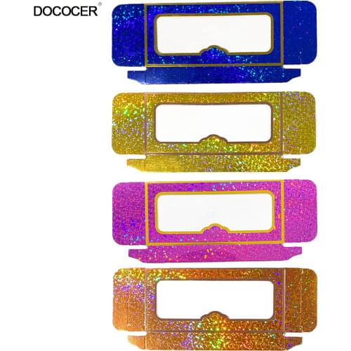 NEW 10/100pcs Empty Eyelashes Packaging Soft Paper Lash Box custom logo Design for 25MM Strip Lashes 3D Mink Lashes Without tray