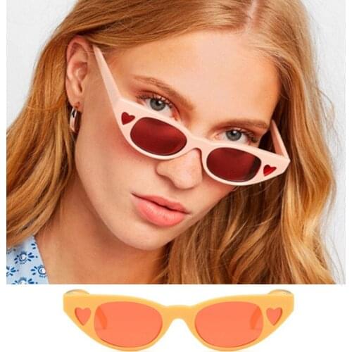 New Squre Samll Frame Woman Sunglasses Love Shape Sun Glasses Butterfly Sun Glasses Eyewear Two-tone for Female Oculos De Sol