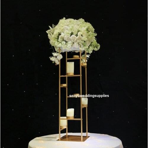 New Style Wedding Centerpiece multi-role rack stands Gold Metal Iron Flower Stand Candle Holder for Wedding Home Decoration 2139