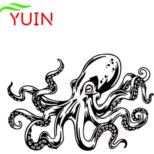 Octopus Pattern Creative Car Window Decoration Sticker Fashion Personality PVC Waterproof Decal Black/White/Red/Laser/Silver