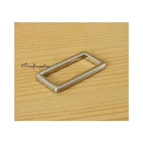 Rectangle Rings webbing Belt buckle alloy nickel polished 1 1/2 inch 10pcs U128