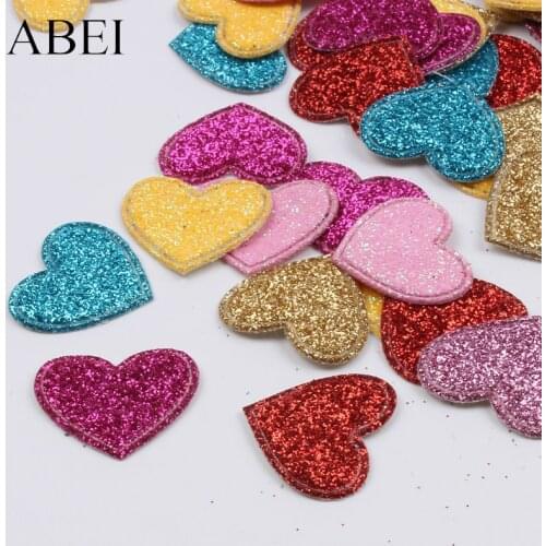 100pcs Multicolor Love Heart Patch For Scrapbook Album Cards Making Stick On Glitter Stickers DIY Handmade ornaments Accessories