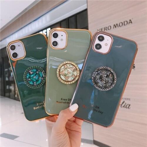 Luxury Electroplate Phone Case For Samsung A21S A21 A31 A41 A51 A71 5G A11 A01 With Finger Ring