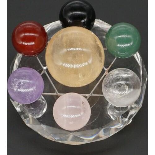 Seven Natural Stone Balls Composed Feng Shui Rich Decoration Seven Stars Disk#2