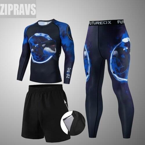 Jiu-Jitsu Master-Orca Sportswear Suit Gym Leggings Training Suit Workout Jogging Sports Suit Mens Running Body Armor Sportswear