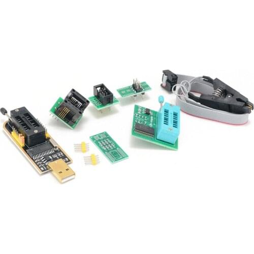 CH341A USB Programmer Kit with SOP8 Clip EEPROM Burner BIOS Flasher SPI Flash Programmer Kit for 24/25 Series