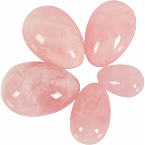 Jade Egg Drilled Natural Rose Quartz Yoni Egg Crystal Sphere For Kegel Exercise Pelvic Floor Muscle Vaginal Exercise Ben Wa Ball