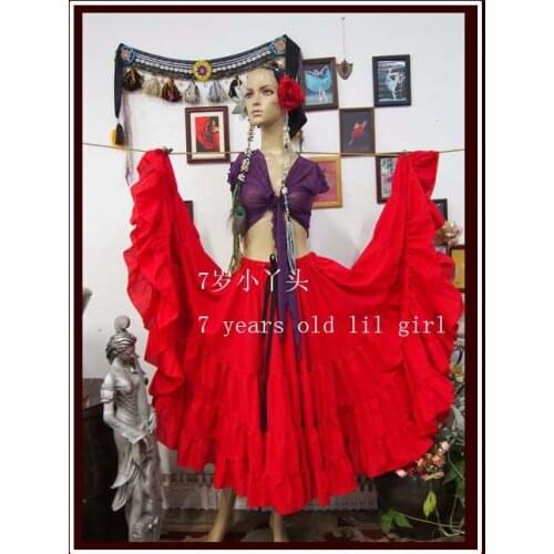 4Tiered 21Yards100%Cotton Tribal Belly Dance Skirt With Border 9EX36