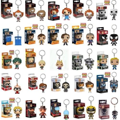 Funko KeyChain Hero Academy Dr. Mystery Clown Radiation Boy Ninja Saw Freddy Venom Doll Vinyl Action Figure PVC Model Gift Toys