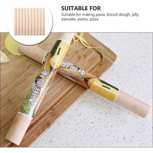 10 Pcs Wooden Noodle Sticks for Pressing Dumpling Skins Rolling Noodles and Baking Tools