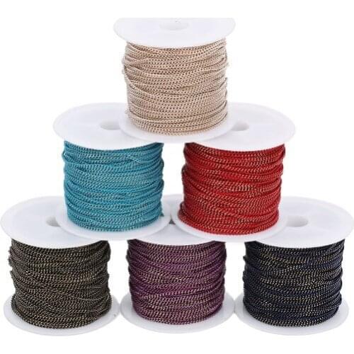 10 Yard/roll 1.5mm copper O Chains Bulk Steel Color for DIY Jewelry Chain Making Crafts dftg4s