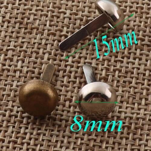 100 PCS Round Dome Purse Feet,8mm Silver/Antique Bronze Purse Hardware,Purse Feet Studs,Purse Findings,Rapid Rivet Round Post