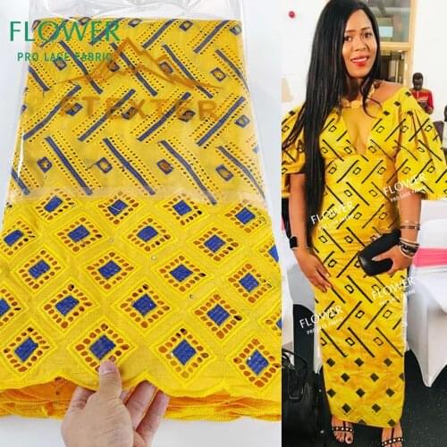 2.5 Yards African Dry Lace Swiss Voile Lace In Switzerland Bazin Riche Fabric Ankara Guinea Wedding Bride Dress Fabric Dry Laces