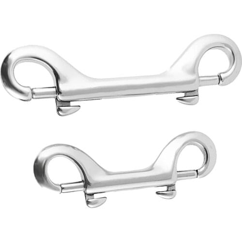 2Pcs Stainless Steel Hook Underwater Double End Snap Hooks Diving Accessory Double End Snap Hooks Key Holder