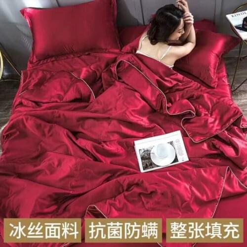 2021 Ice Silk Summer Cool Quilt Washed Simple Modern Air Condition Thin Blanket Kids Adult Summer Comfortable Comforter