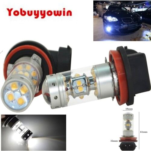 2x 140W(28W) H11 H8 1200lms BLANCO 60 LED DELANTERO BOMBILLAS DE LUZ DE CARRETERA PRINCIPAL