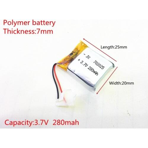 3.7V,280mAH,[702025] PLIB;polymer lithium ion / Li-ion battery for mp3,MP4,speaker,voice recorder pen,smart watch