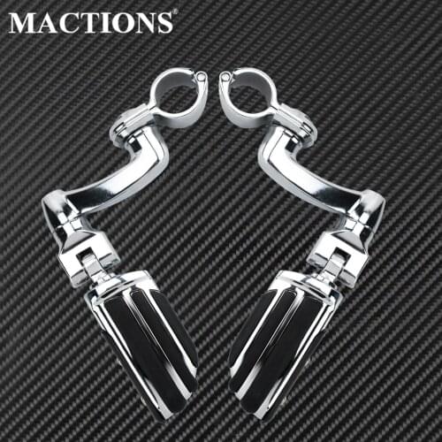 32mm Highway Bar Foot Pegs W/ 360 Degree Adjustable Mounting Kits For Harley Touring Street Glide Sportster XL 883 Dyna Softail