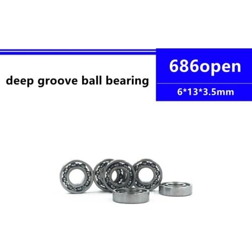 50/100/500pcs 686 open 6x13x3.5 mm Miniature deep groove ball bearing 6*13*3.5 mm model Bearing