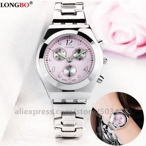 50pcs/lot Fashion 8399 Factory Price Zirconia Scal Wrist Watch Glitter Watch Strap For Woman Three Eye Waterproof Watches