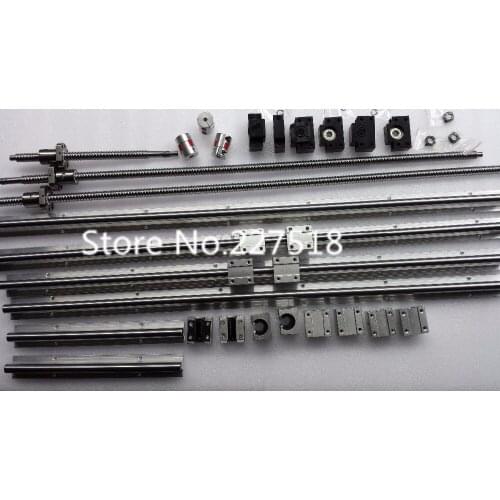 6 sets linear rail SBR16 L300/1000/1300mm+SFU1605-300/1000/1300/1300mm ball screw+4 BK12/BF12+4 DSG16H nut+4 Coupler for cnc